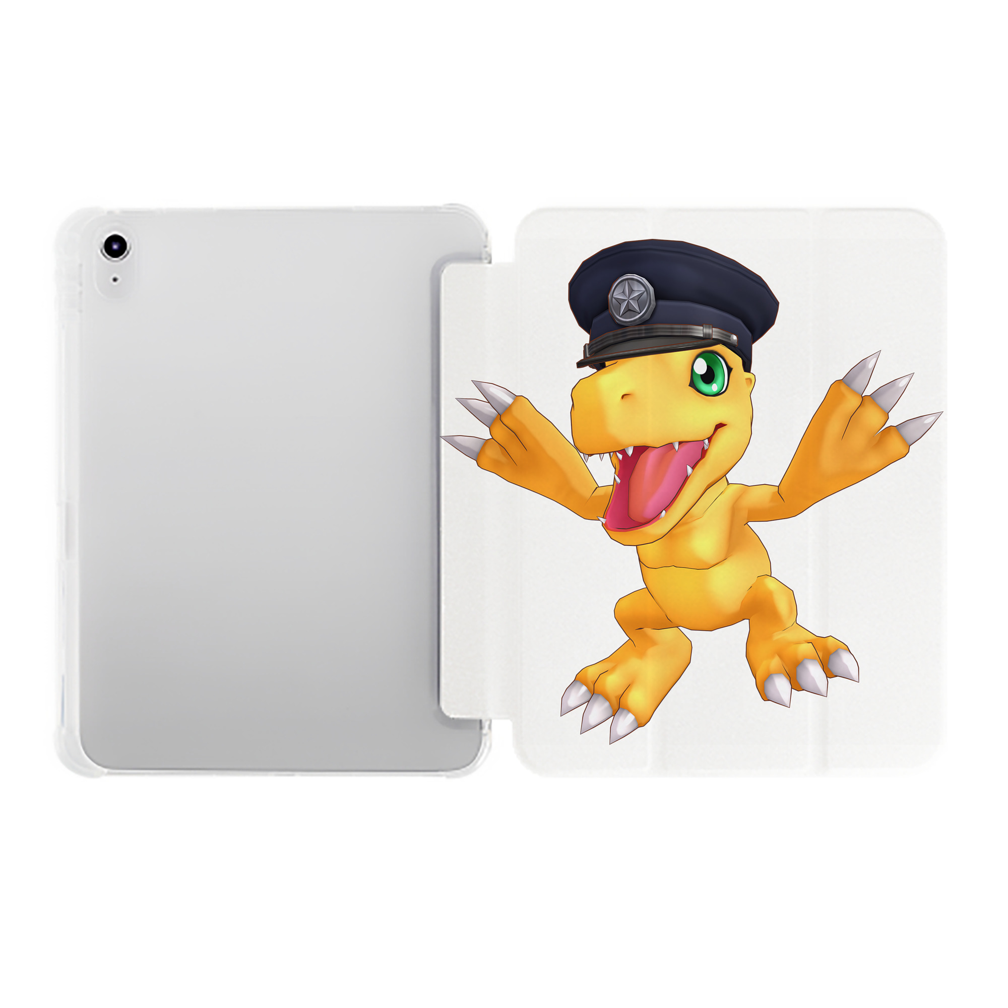 （画像用） Digimon デジタルモンスター/デジモン IPad ケース ペン収納付き 三つ折りスタンド PUレザー×シリコン 対応機種9.5/10.5/10.9インチ
